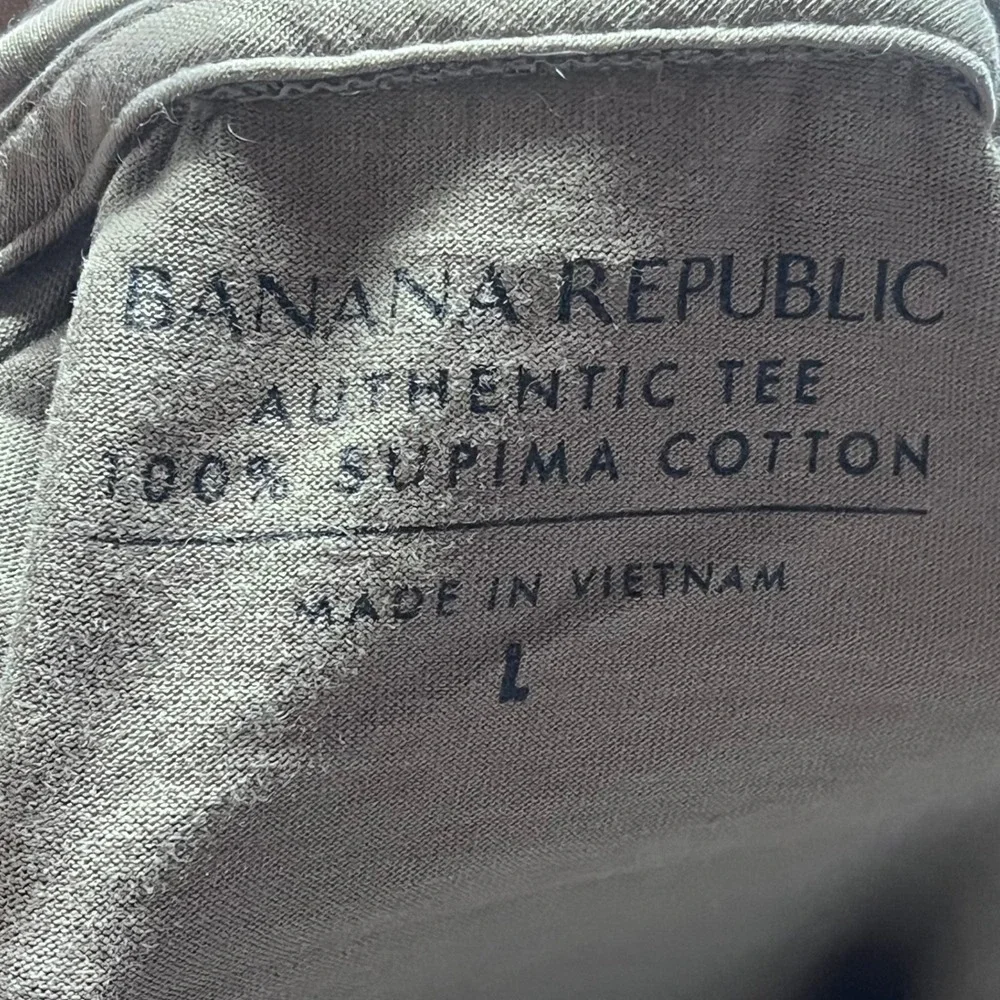 Banana Republic Mens Authentic Tee Hooded Supima Cotton Large Olive Green